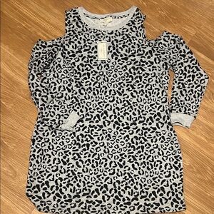 Elegant Gray Leopard Print Women's Tunic new size 2XL